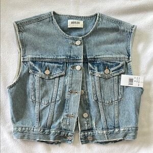 Agolde Blue Denim Vest